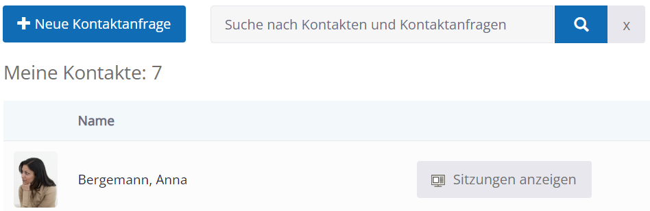 Kontaktverwaltung mit Suche