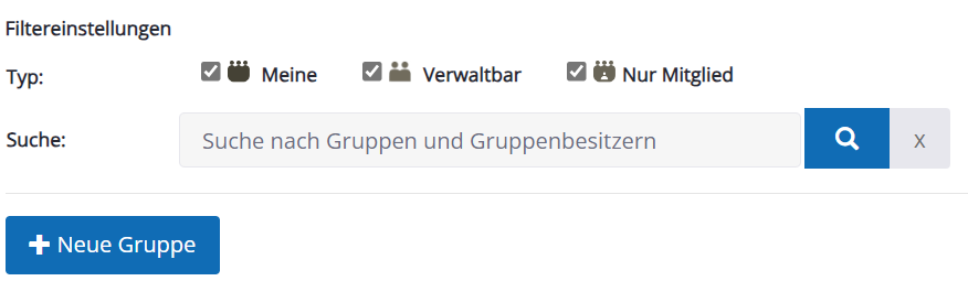 Gruppenverwaltung mit Suche
