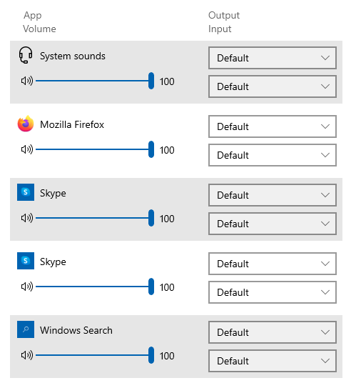 Windows Volume Mixer