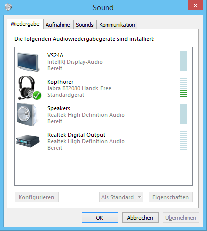 Windows Wiedergabegeräte