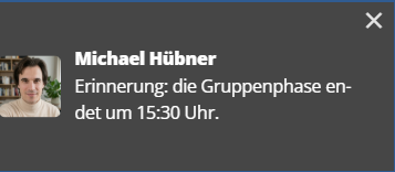 Visualisierung einer Nachricht an alle Teilnehmer
